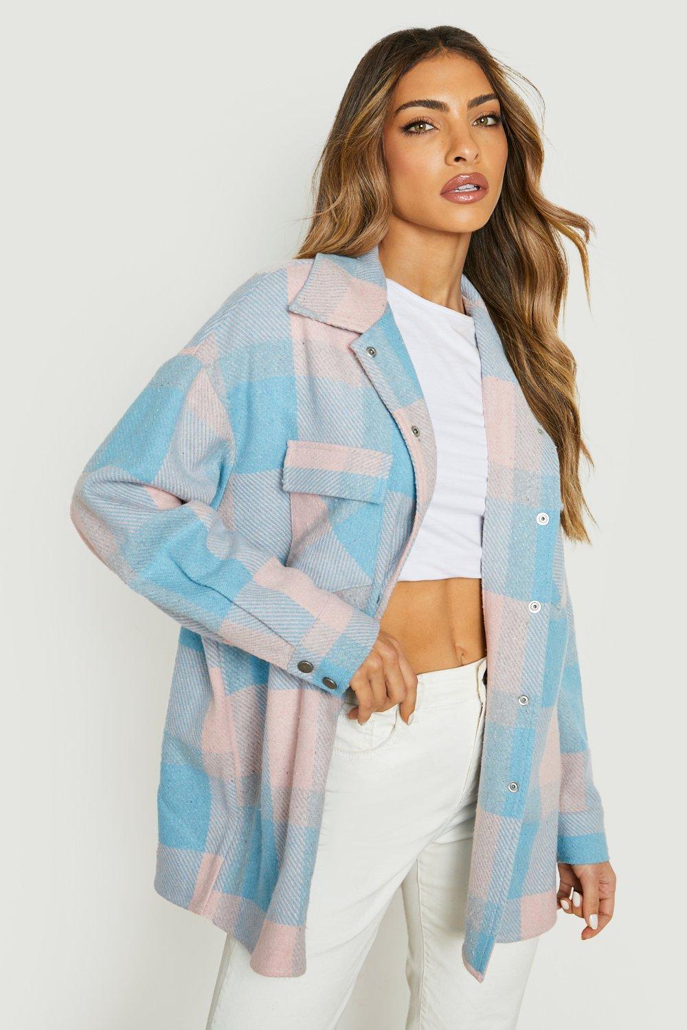 SALE orders NEW! Pastel plaid fuzzy shacket!